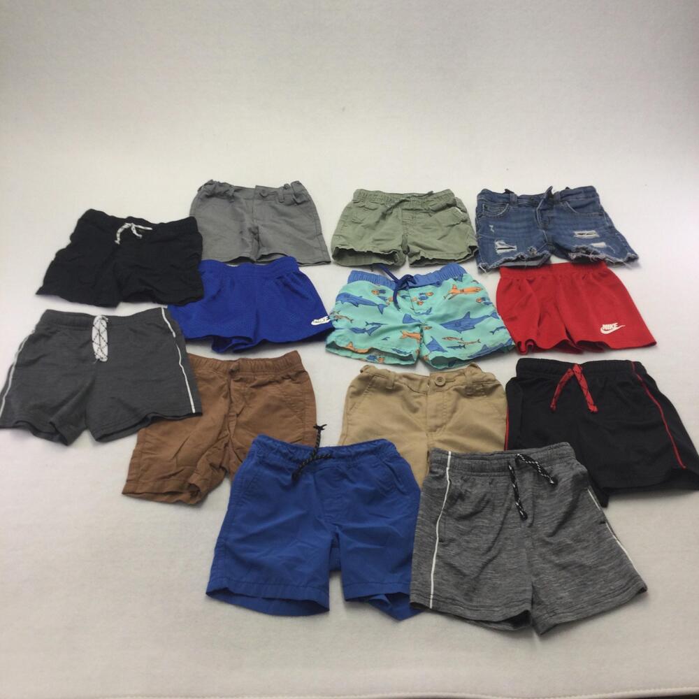 Mixed Brands Shorts Boys 2T Multicolor Elastic Waist Cargo Casual Summer Lot 13